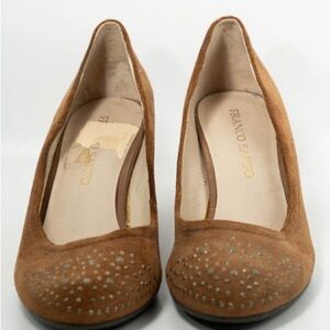 Franco Sarto Zinc Embellished Suede Wedge - size 8 1/2
